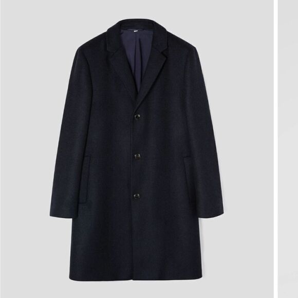 Loro Piana Saks 5th Ave Long Wool Coat in Black Size 2XL - Picture 1 of 16